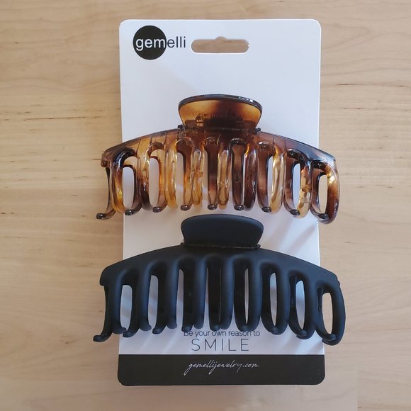 Gemelli Jenna Clip Set - Black and Tortoise - Picture 2 of 6